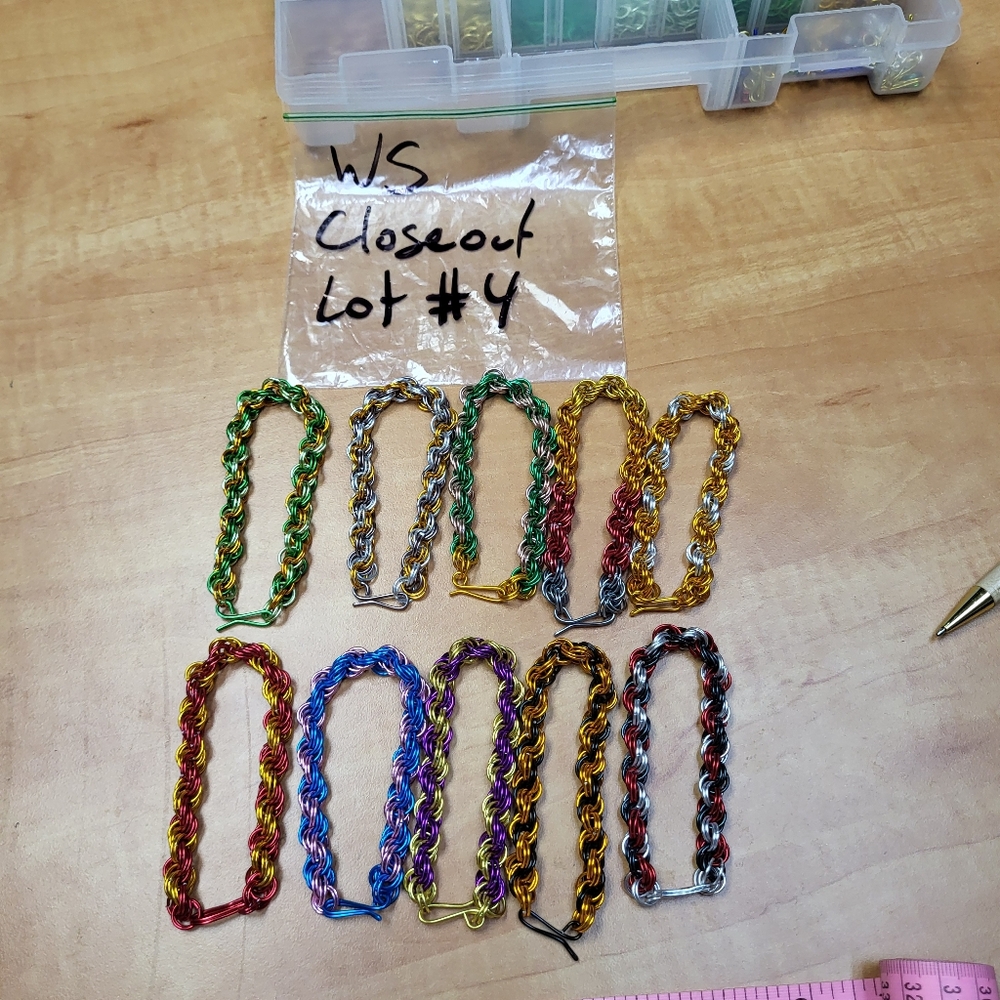 Wholesale closeout lot #4 handmade aluminum chainmail bracelets